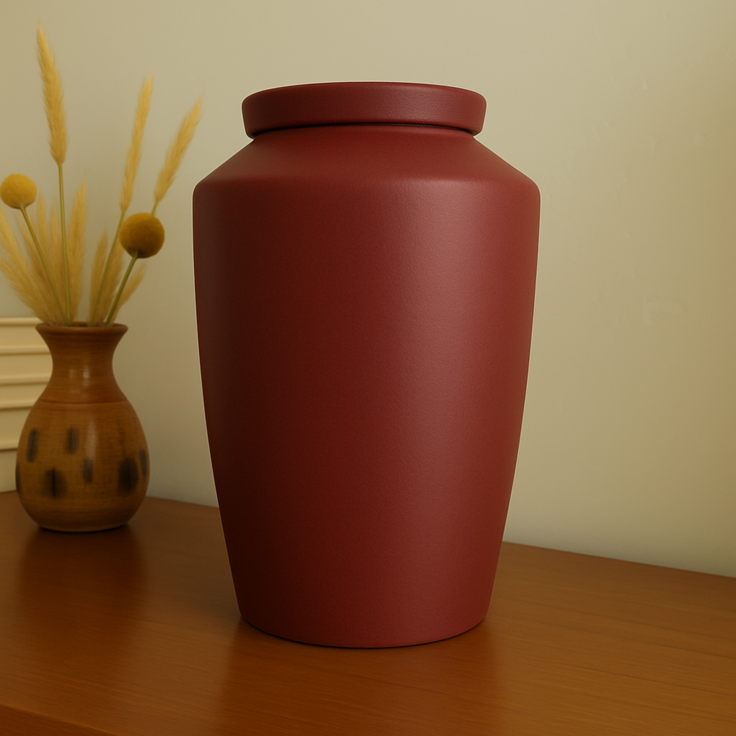 Handmade Cremation Urn for Ashes - Large Urn | Red