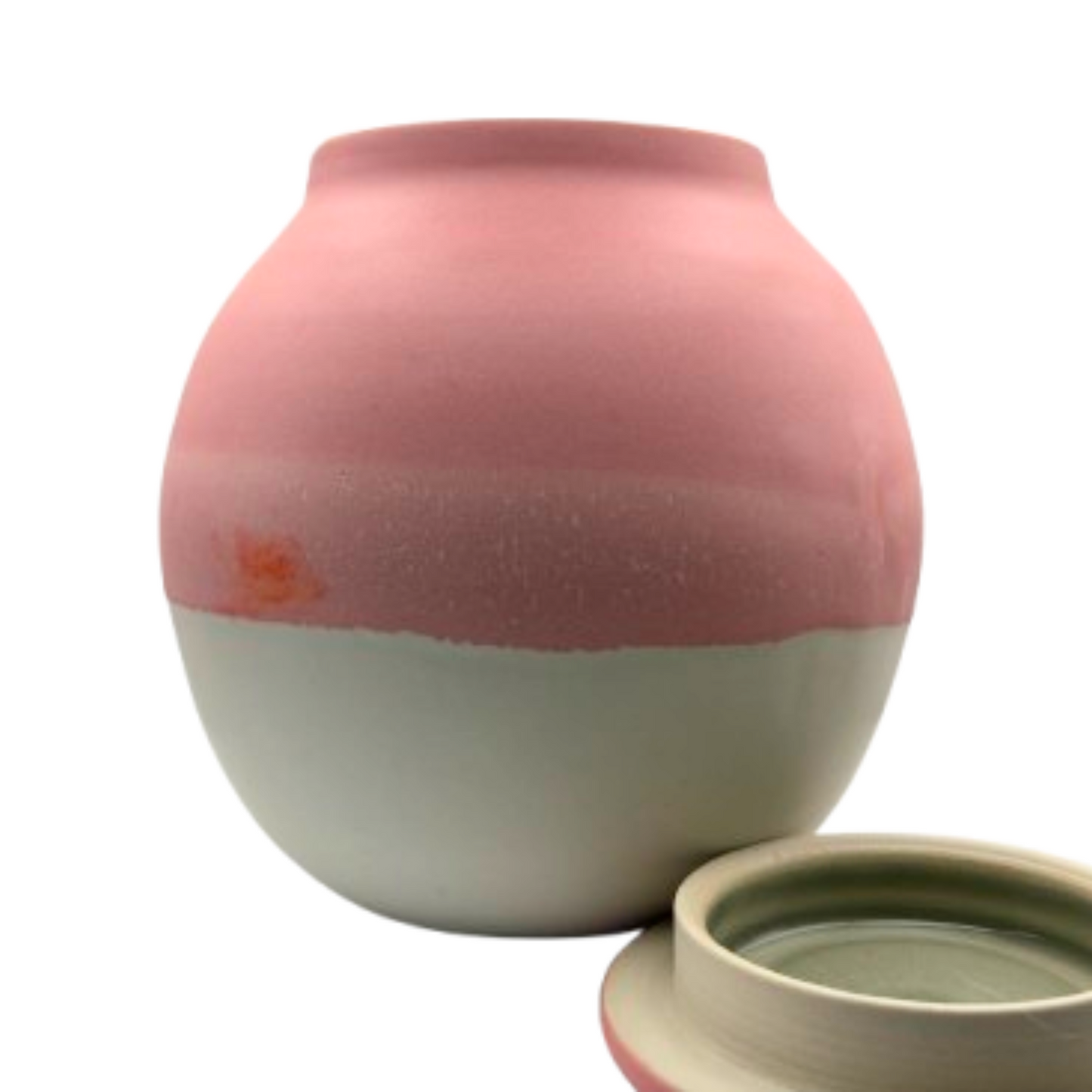 Adult Cremation Urn - White with Pink