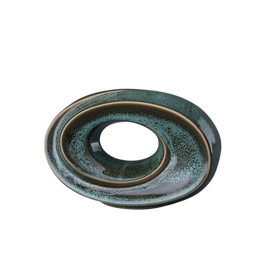 Handmade Cremation Keepsake Urn "The Passage" - Small Urn | Oily Green Melange