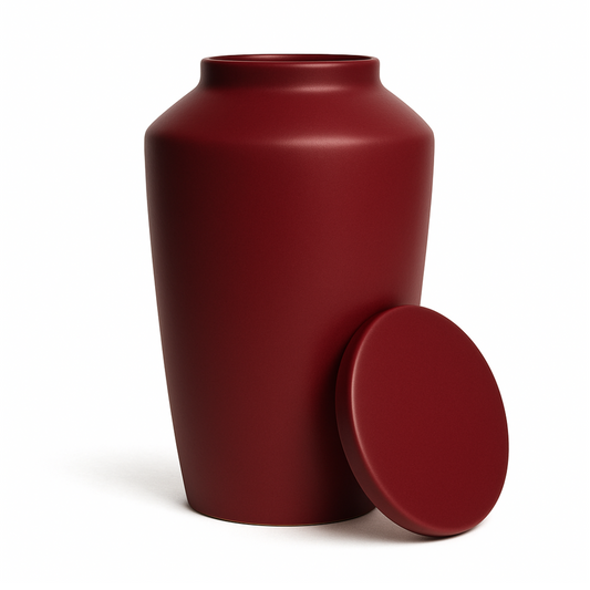 Handmade Cremation Urn for Ashes - Large Urn | Red
