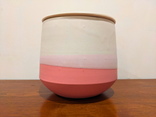 Adult Cremation Urn - White with Pink