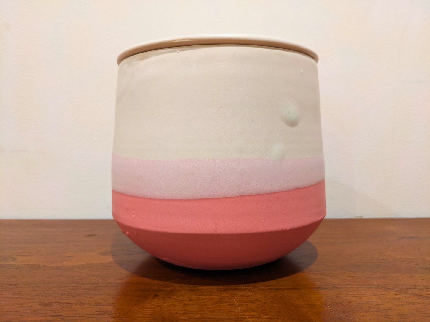 Adult Cremation Urn - White with Pink