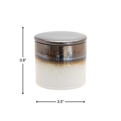 Bronze & White Ceramic Keepsake Cremation Urn