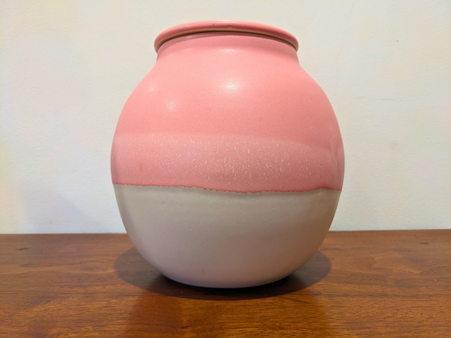 Adult Cremation Urn - White with Pink