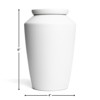 Handmade Ceramic Urn for Human Ashes - Keepsake Memorial Vessel - White