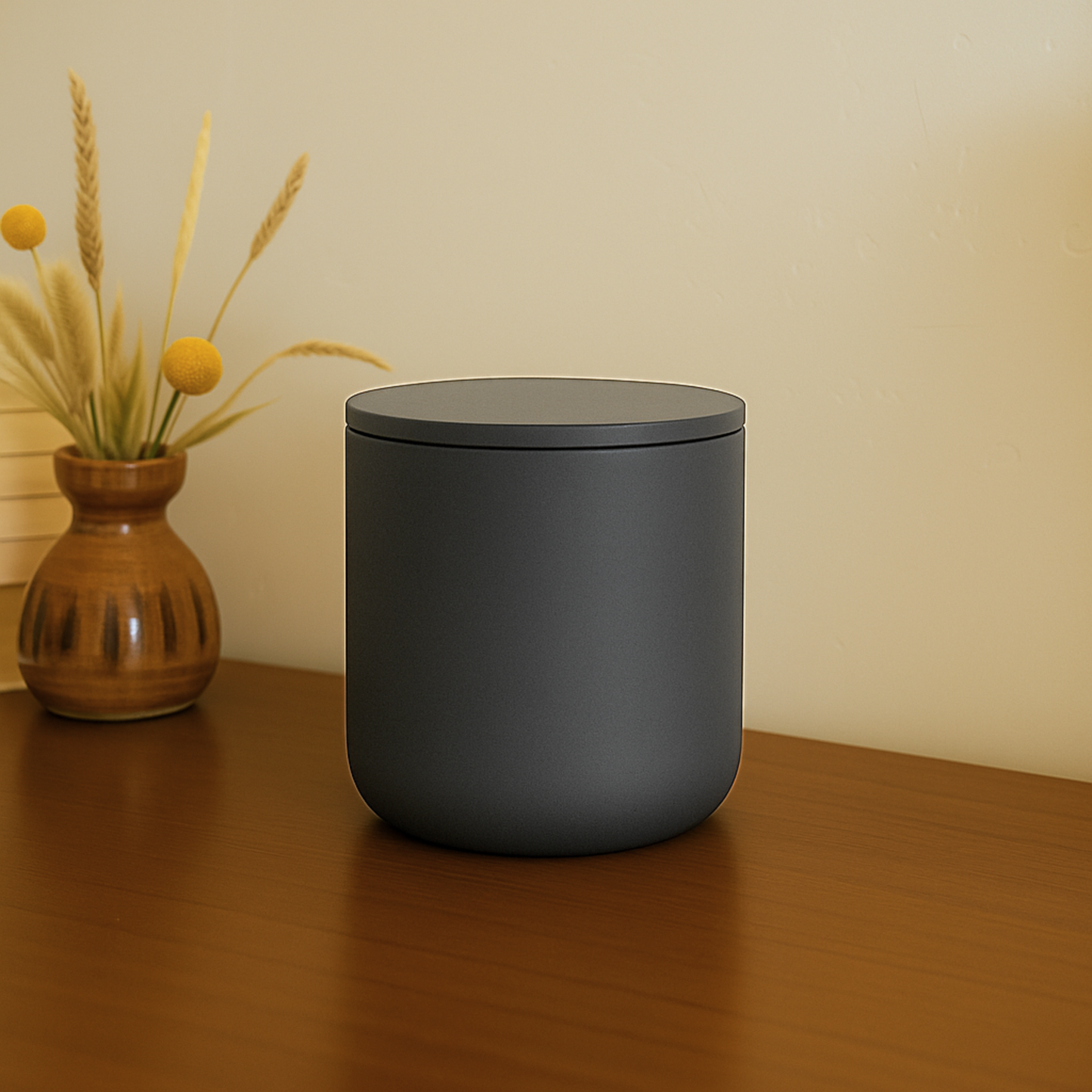 Charcoal Black Ceramic Keepsake Cremation Urn