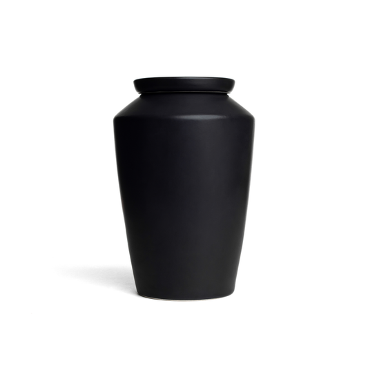 Handmade Ceramic Urn for Human Ashes - Keepsake Memorial Vessel - Black