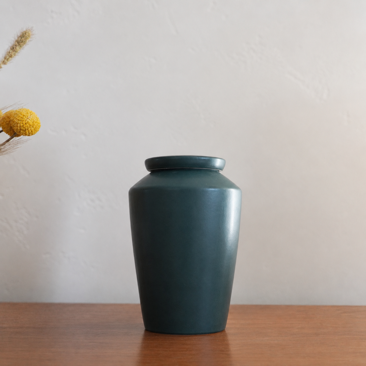 Handmade Ceramic Urn for Human Ashes - Keepsake Memorial Vessel - Green