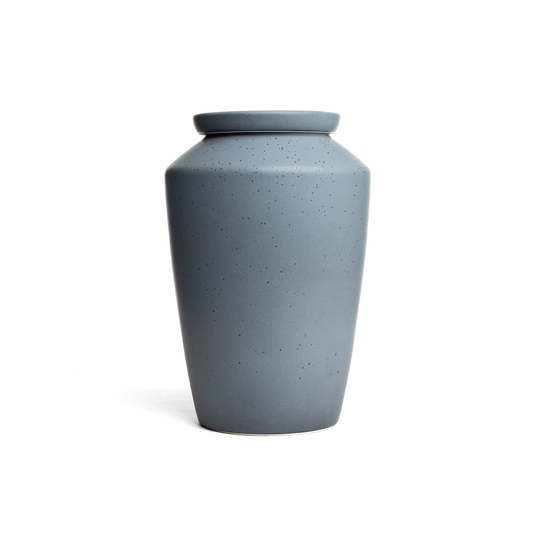 Handmade Ceramic Urn for Human Ashes - Keepsake Memorial Vessel - Speckled Gray