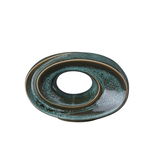 Handmade Cremation Keepsake Urn "The Passage" - Small Urn | Oily Green Melange