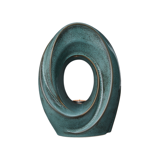Handmade Cremation Urn for Ashes "The Passage" - Large Urn | Oily Green Melange