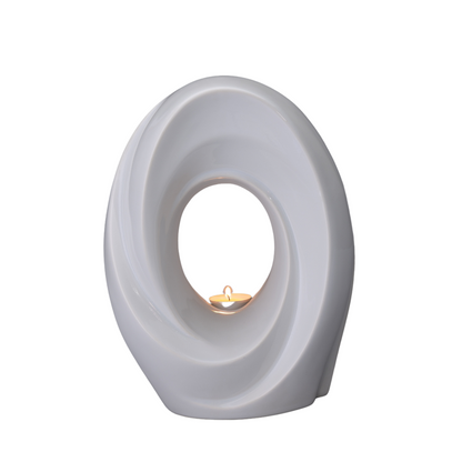 Handmade Cremation Urn for Ashes "The Passage" - Large Urn | White