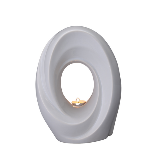 Handmade Cremation Urn for Ashes "The Passage" - Large Urn | White