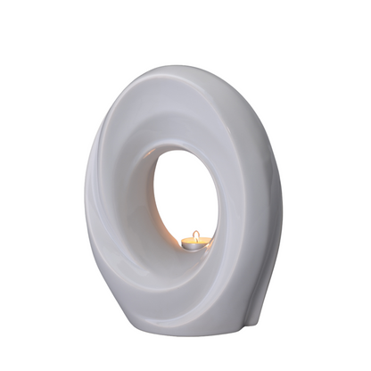 Handmade Cremation Urn for Ashes "The Passage" - Large Urn | White
