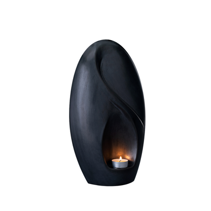 Eternity Handmade Cremation Urn for Ashes - Large | Matte Black | Ceramic Urn
