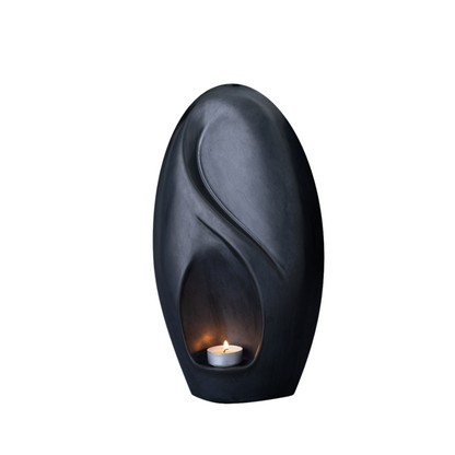 Eternity Handmade Cremation Urn for Ashes - Large | Matte Black | Ceramic Urn