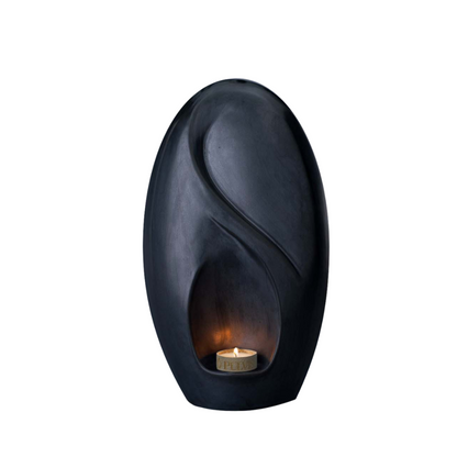 Eternity Handmade Cremation Urn for Ashes - Large | Matte Black | Ceramic Urn