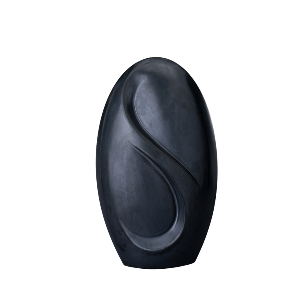 Eternity Handmade Cremation Urn for Ashes - Large | Matte Black | Ceramic Urn