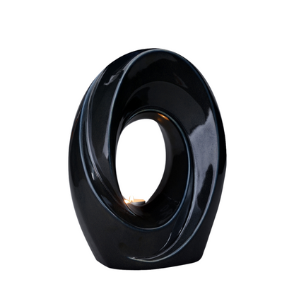 Handmade Cremation Urn for Ashes "The Passage" - Large Urn | Glossy Black | Ceramic