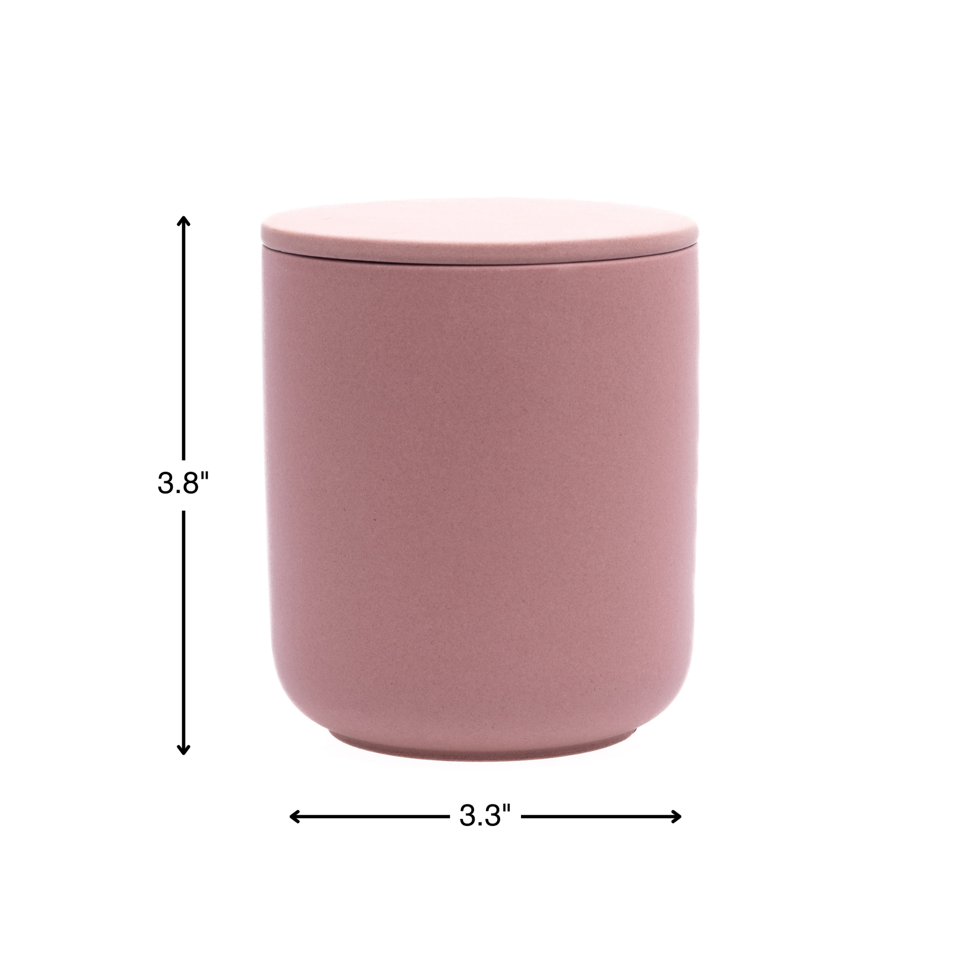 Blush Pink ceramic keepsake urn dimensions measuring 3.8 inches tall and 3.3 inches wide