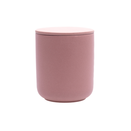 Blush Pink ceramic keepsake urn for ashes with minimalist modern design