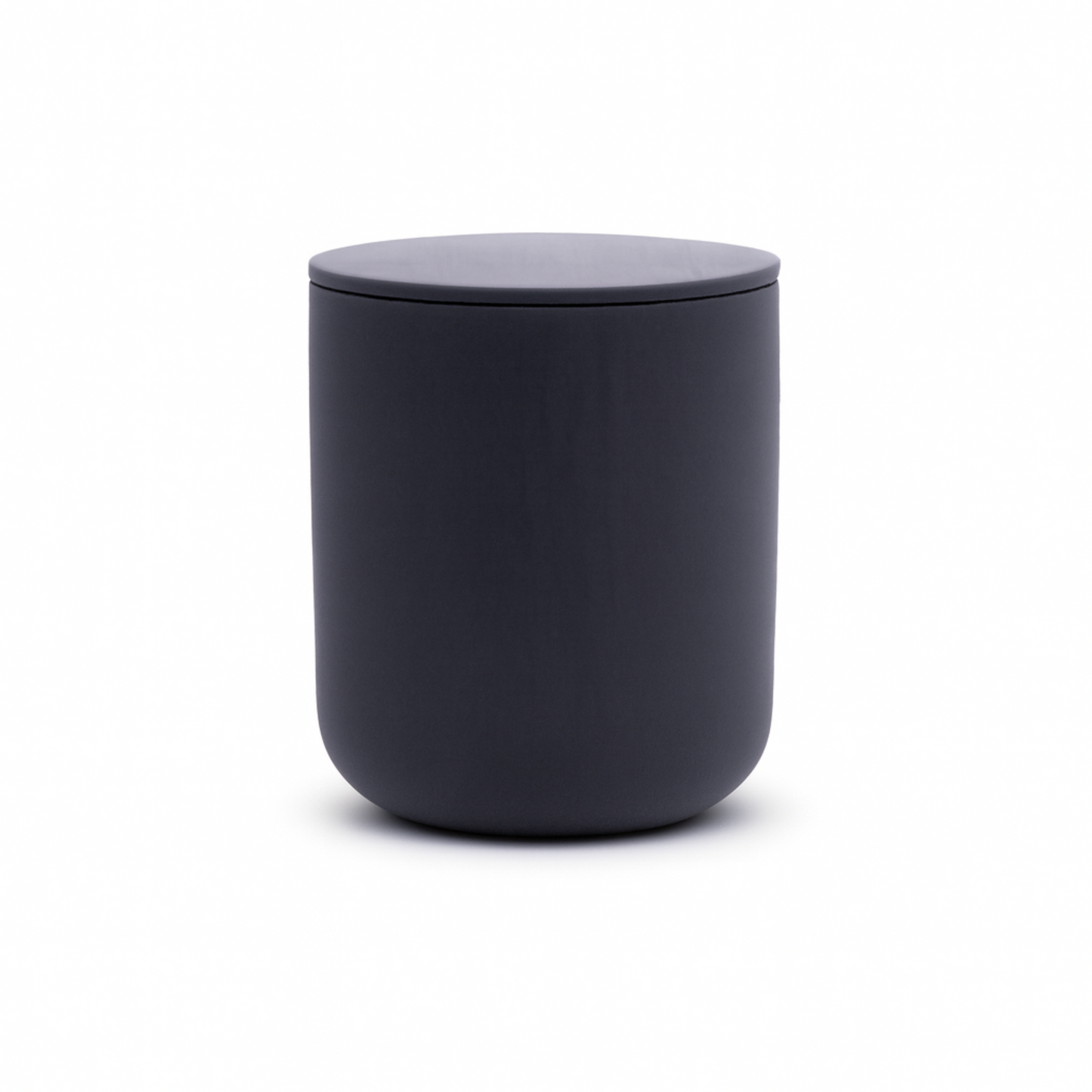 Charcoal black ceramic keepsake urn for ashes with minimalist modern design
