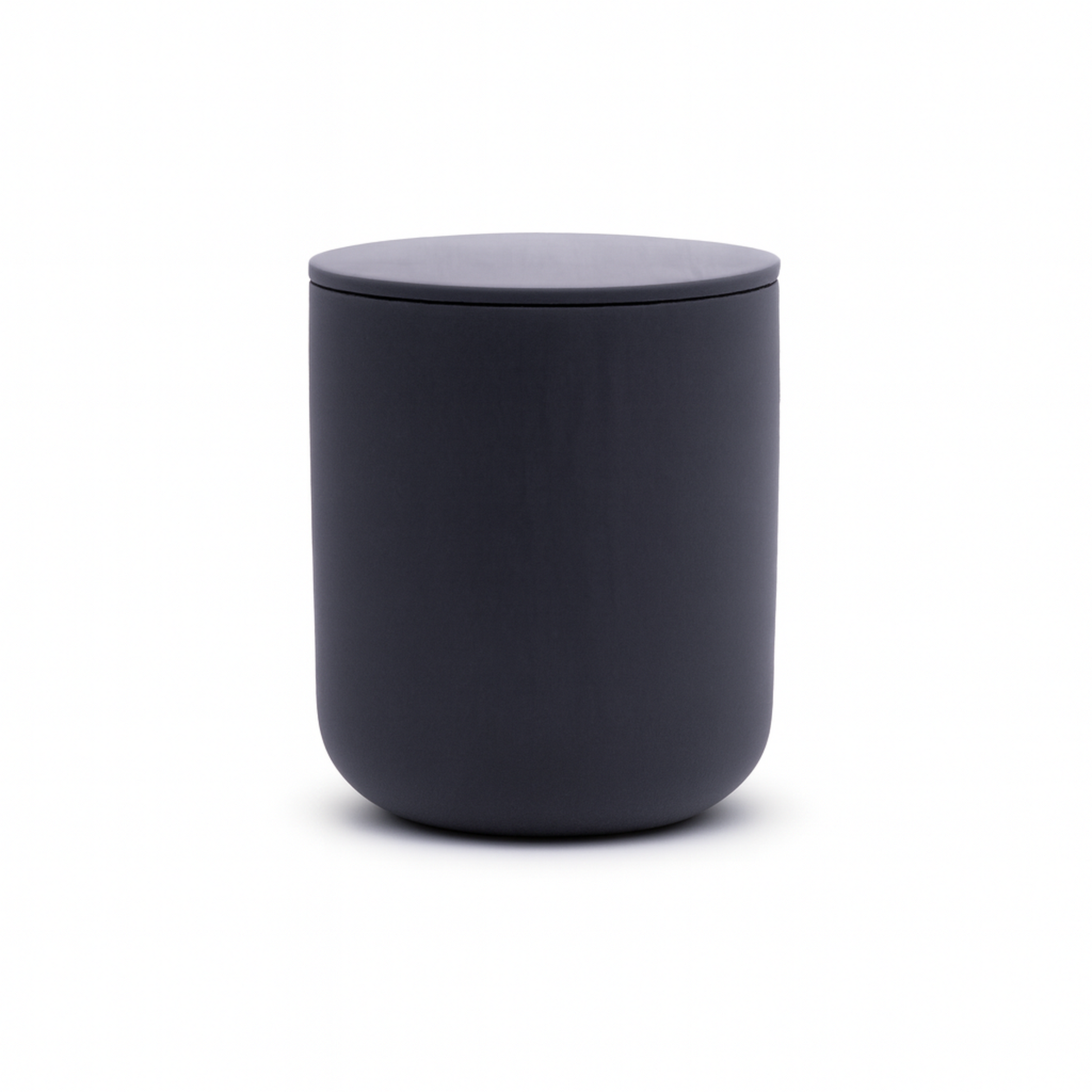 Charcoal black ceramic keepsake urn for ashes with minimalist modern design