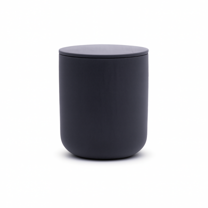 Charcoal black ceramic keepsake urn for ashes with minimalist modern design