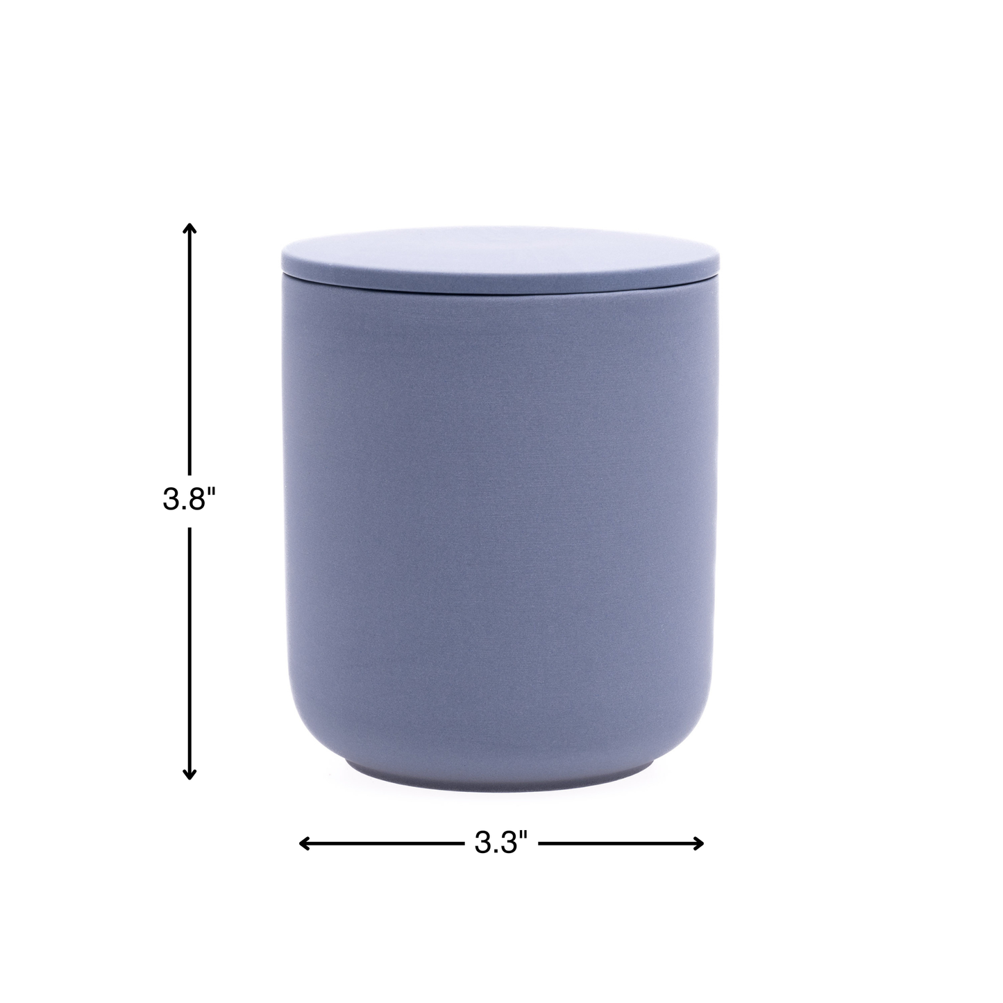 Dusty Blue ceramic keepsake urn dimensions measuring 3.8 inches tall and 3.3 inches wide