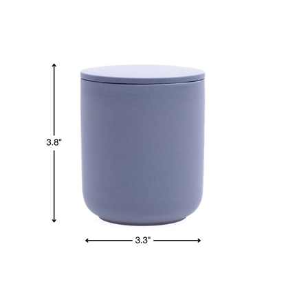 Dusty Blue ceramic keepsake urn dimensions measuring 3.8 inches tall and 3.3 inches wide