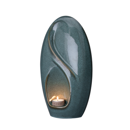 Eternity Handmade Cremation Urn for Ashes - Large | Green Melange | Ceramic Urn