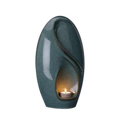 Eternity Handmade Cremation Urn for Ashes - Large | Green Melange | Ceramic Urn