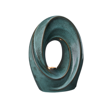 Handmade Cremation Urn for Ashes "The Passage" - Large Urn | Green Melange | Ceramic