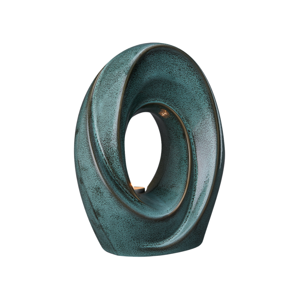 Handmade Cremation Urn for Ashes "The Passage" - Large Urn | Green Melange | Ceramic