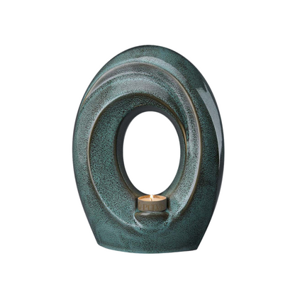 Handmade Cremation Urn for Ashes "The Passage" - Large Urn | Green Melange | Ceramic