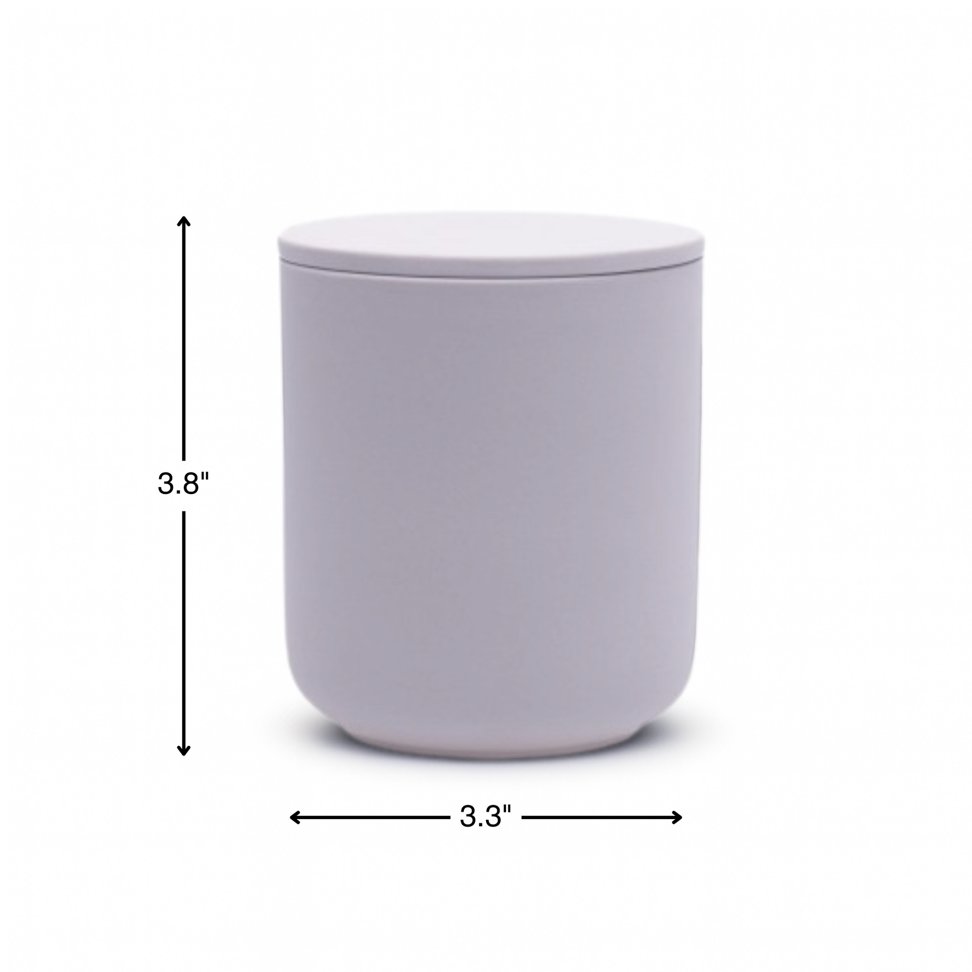 Gray ceramic keepsake urn dimensions measuring 3.8 inches tall and 3.3 inches wide