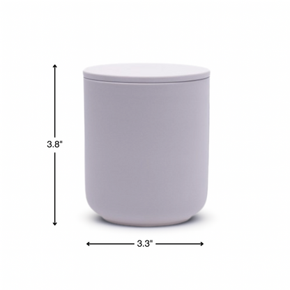 Gray ceramic keepsake urn dimensions measuring 3.8 inches tall and 3.3 inches wide