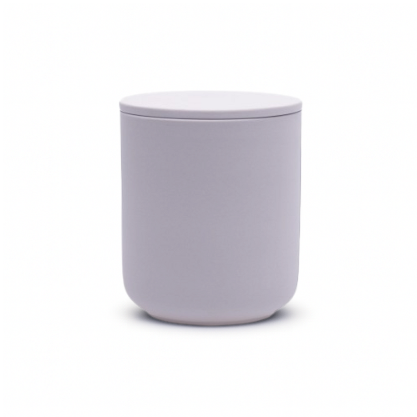 Gray ceramic keepsake urn for ashes with minimalist modern design
