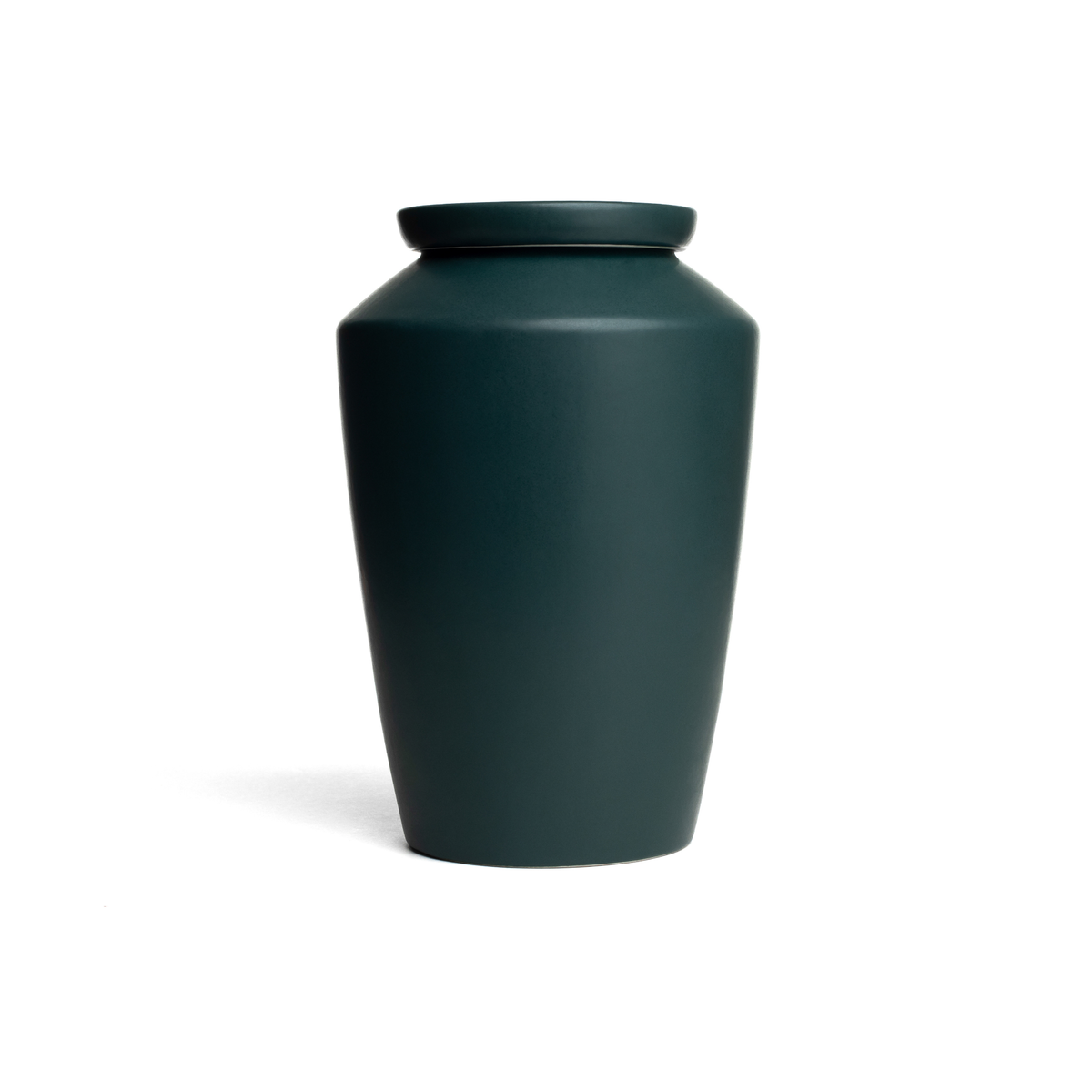 Keepsake size matte green ceramic cremation urn