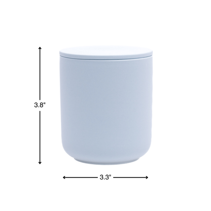 Light Blue ceramic keepsake urn dimensions measuring 3.8 inches tall and 3.3 inches wide