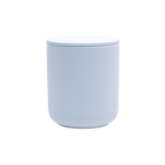 Light Blue ceramic keepsake urn for ashes with minimalist modern design