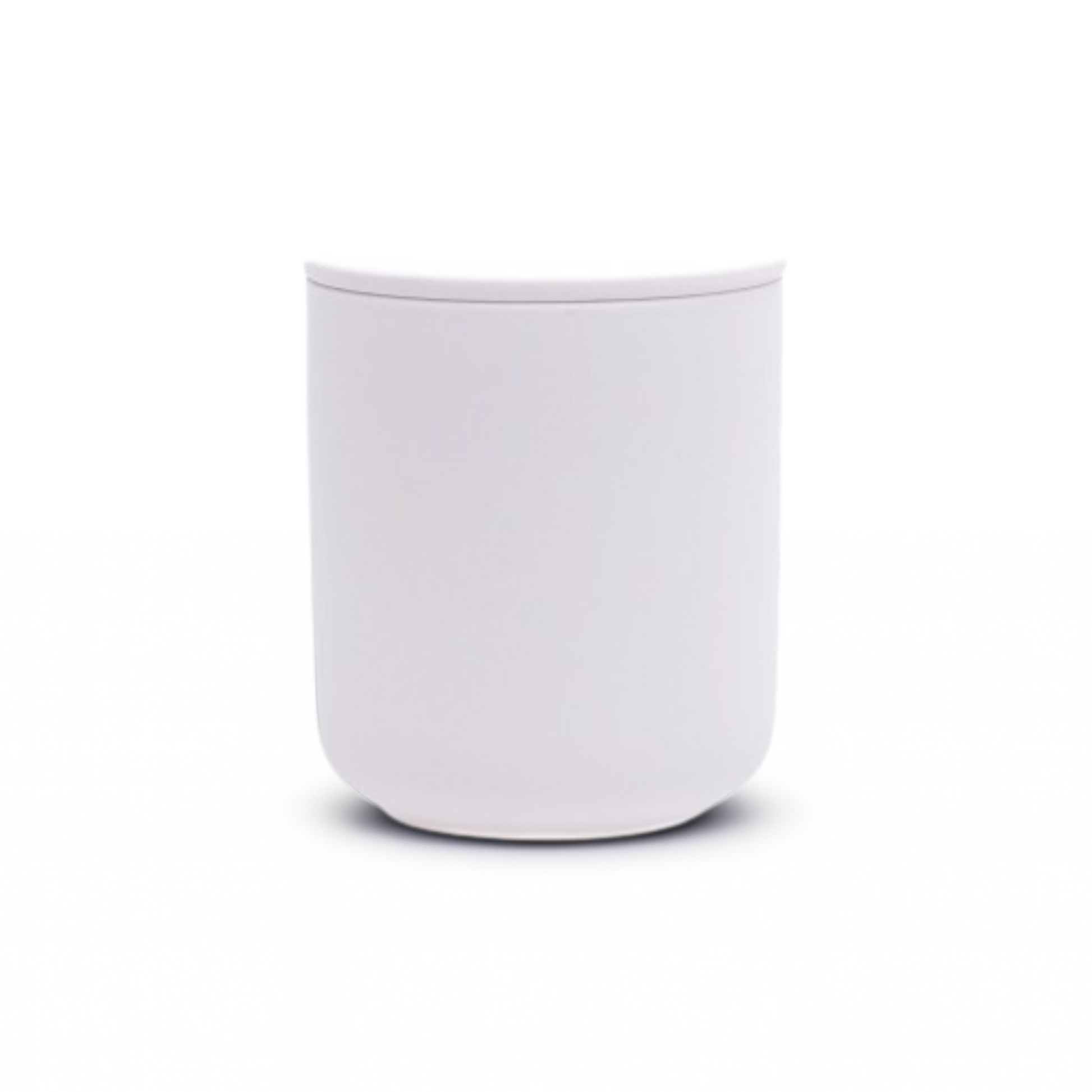 White ceramic keepsake cremation urn, small handcrafted memorial for a portion of ashes, minimalist style.