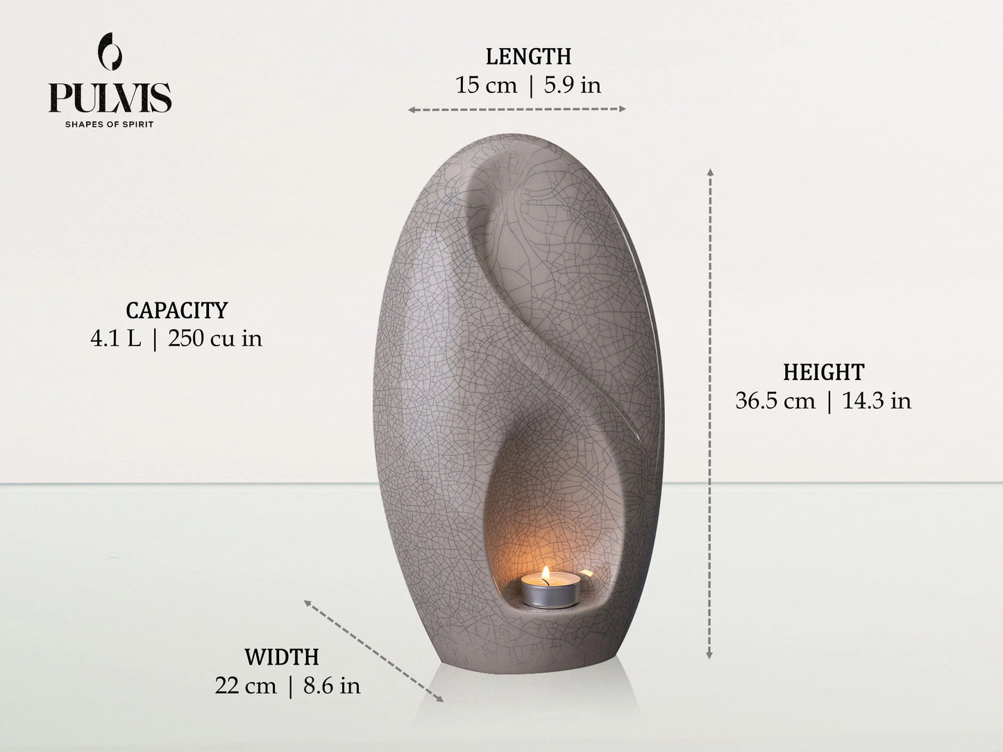 Eternity Handmade Cremation Urn for Ashes - Large | Matte Black | Ceramic Urn