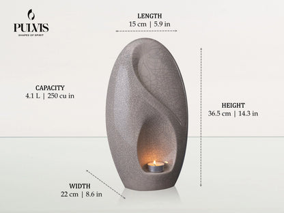 Eternity Handmade Cremation Urn for Ashes - Large | Matte Black | Ceramic Urn