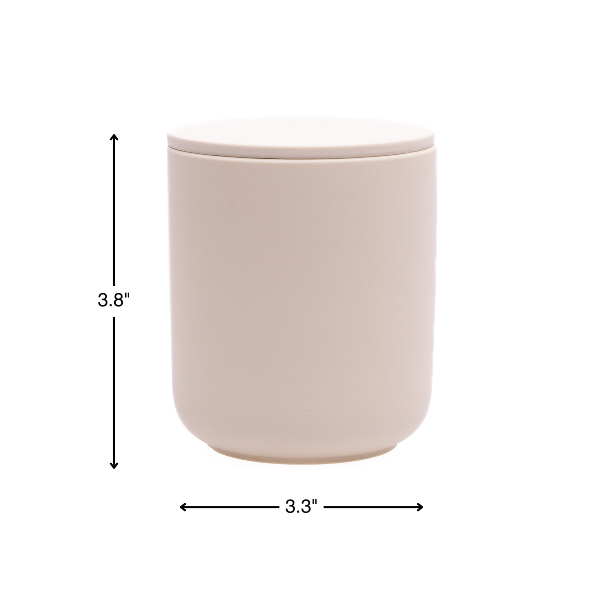 Soft Pink ceramic keepsake urn dimensions measuring 3.8 inches tall and 3.3 inches wide